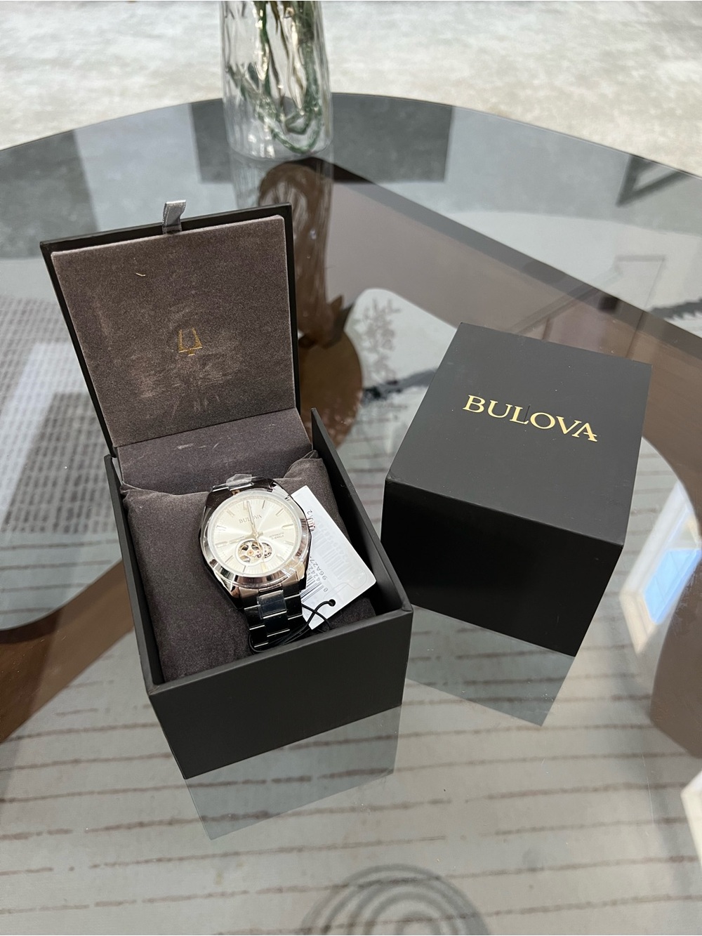 Bulova Silver-Tone Men's Automatic Watch with Open Heart Dial